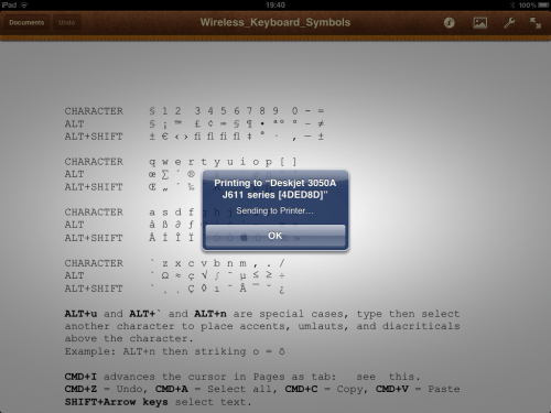 Once printer is found, the document is sent...