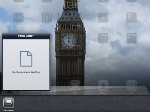 Print jobs finished - No documents in queue.