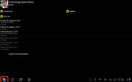 Tap Back button at bottom left.