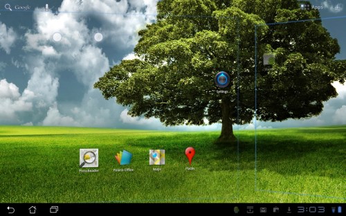 Two fingers left or right switches Home screens.