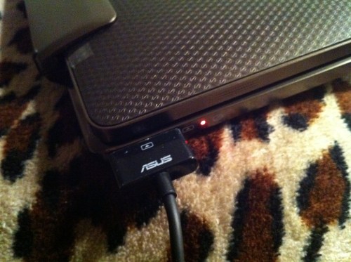 Charged whilst docked with keyboard.