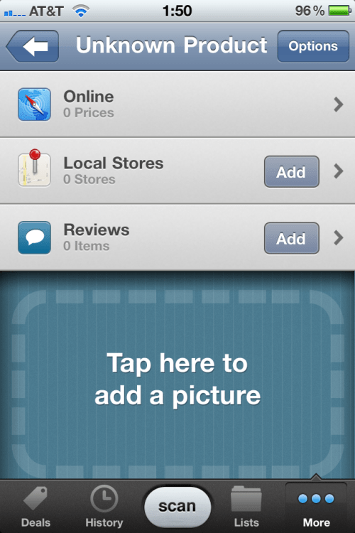 Add more info to unknown item.