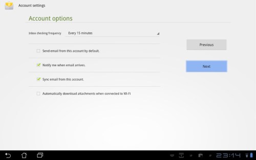 Select options, then tap Next once again.
