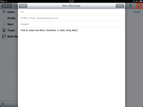 Create a new message and type text.