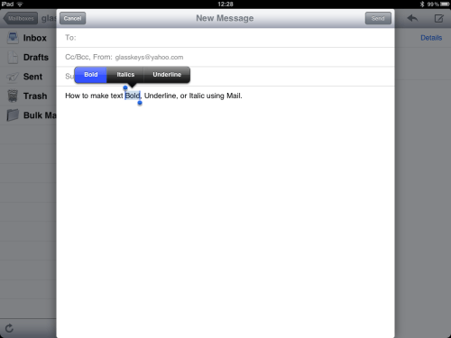 Bold has been selected.