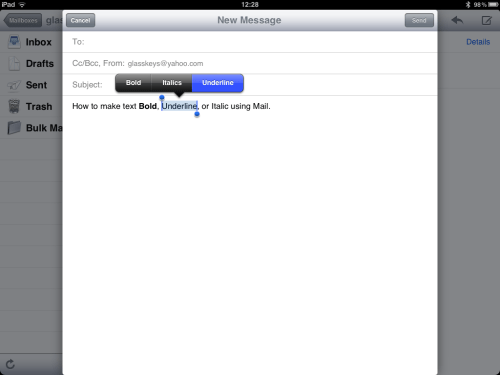 Underlining example.