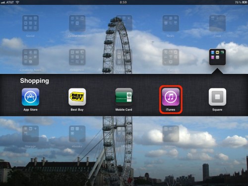 iTunes on the iPad.
