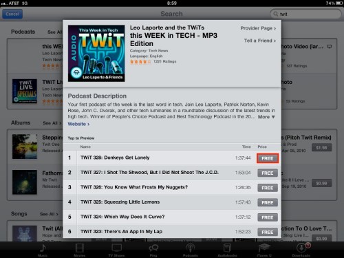 Episode selected for download.