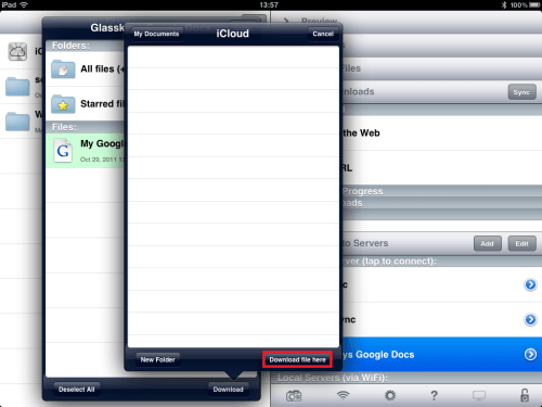 Tap the [Download file here] button.