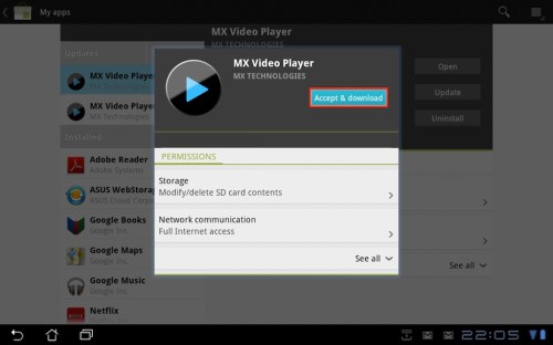 Accept and Download.