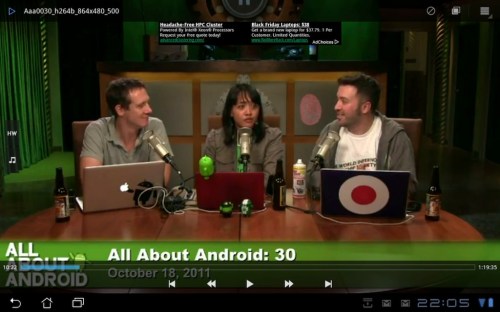 Tap screen to view video controls.