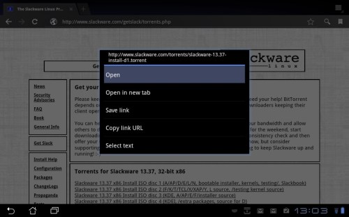 Tap the Open option.