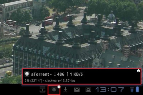 The aTorrent toolbar icon.