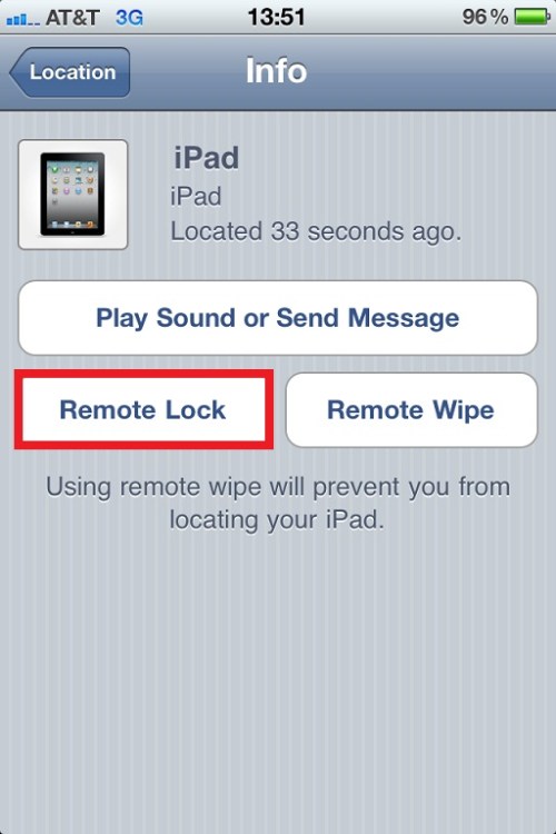 I selected the Remote Lock option.