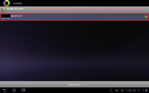 Add your Google account.