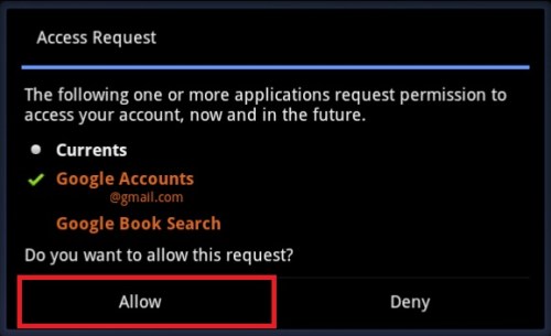 Tap the Accept button.