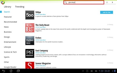 Enter a search term - I searched for Glasskeys in the example image.
