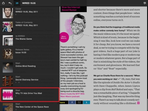 Selecting another article to read.