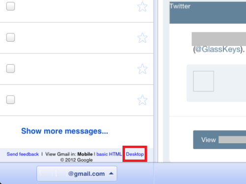 Close-up of gmail view settings.