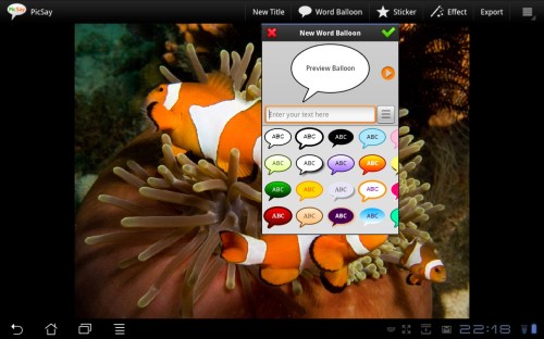 Word Balloon styles and options.