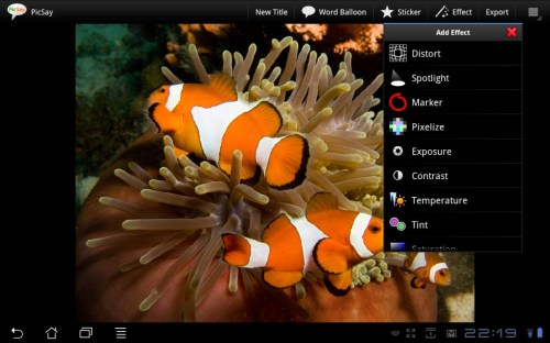 A portion of the Effects menu.