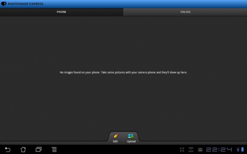 Photoshop Express unable to find images.