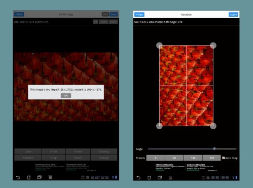 Resizing, cropping and image rotation.