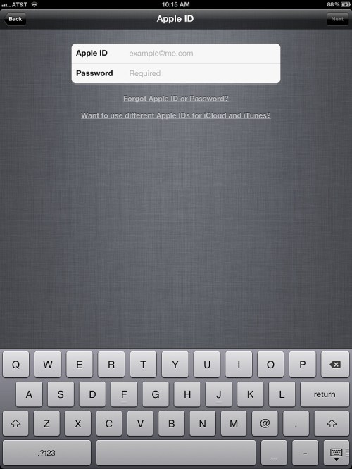 Enter username and password.