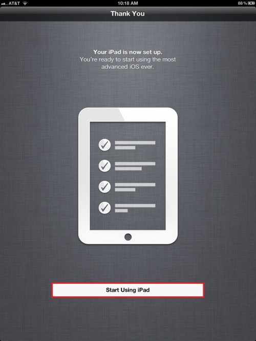 Start using iPad.