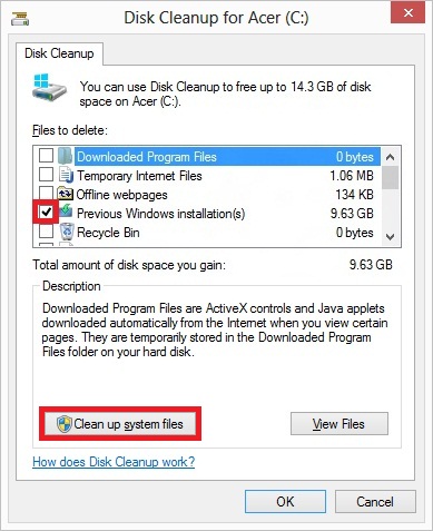 Select files to delete.
