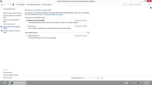 Choose when to turn off display.
